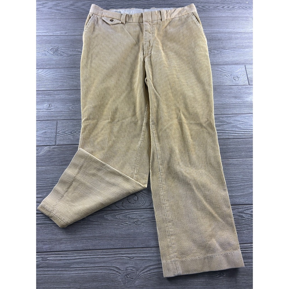 Vintage Orvis Corduroy Pants Mens 38 Yellow Straight Leg Cotton Made in Portugal